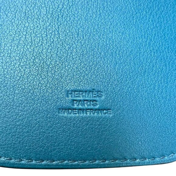 Hermes Swift Chevre Calfskin Bleu Colvert Credit Card Drivers License Wallet - Picture 8 of 8